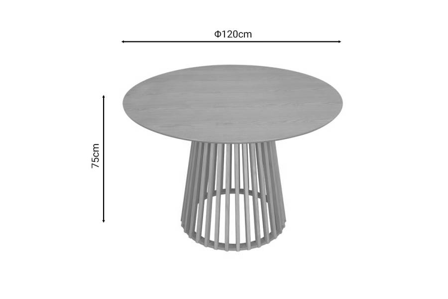 Τραπέζι Domonic pakoworld φυσικό Φ120x75εκ