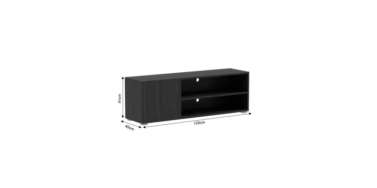 Έπιπλο τηλεόρασης Ellon pakoworld μελαμίνης zebrano 120x40x41εκ.