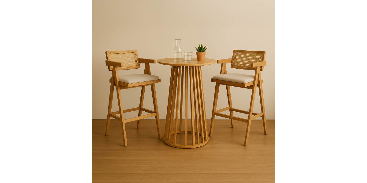 Τραπέζι μπαρ Domonic pakoworld mdf φυσικό Φ60x105εκ