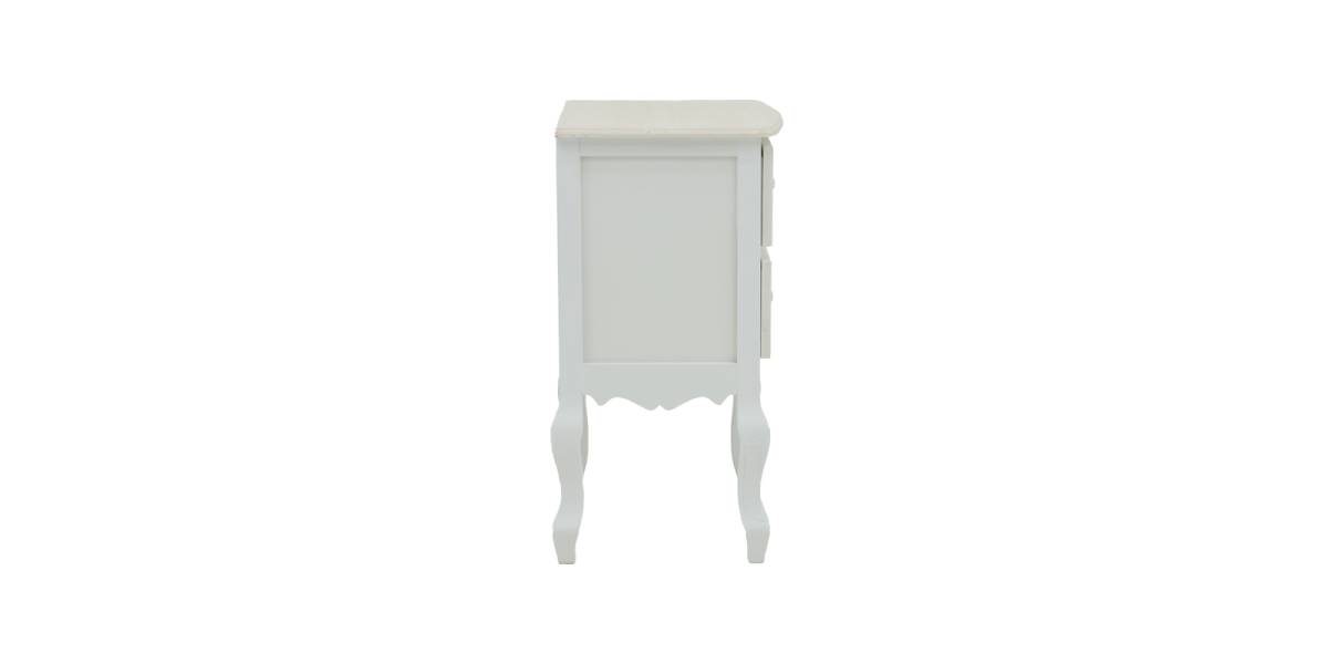 Κομοδίνο Pazlen Inart mdf σε λευκή αντικέ απόχρωση 40x45x65εκ