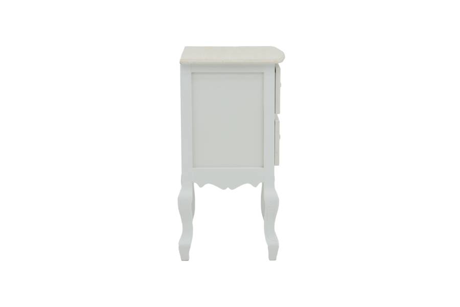 Κομοδίνο Pazlen Inart mdf σε λευκή αντικέ απόχρωση 40x45x65εκ