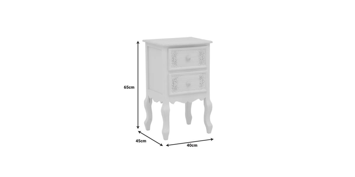 Κομοδίνο Pazlen Inart mdf σε λευκή αντικέ απόχρωση 40x45x65εκ