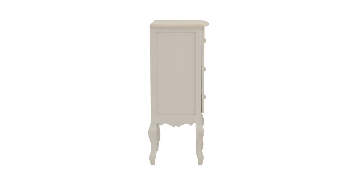 Κομοδίνο Pazlen Inart mdf σε λευκή αντικέ απόχρωση 40x34.5x82εκ