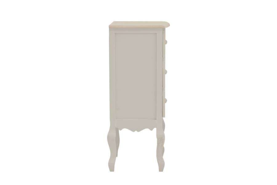 Κομοδίνο Pazlen Inart mdf σε λευκή αντικέ απόχρωση 40x34.5x82εκ