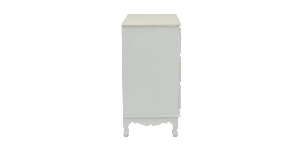 Συρταριέρα Pazlen Inart mdf σε λευκή αντικέ απόχρωση 80x40x80εκ