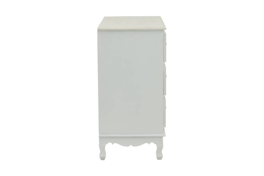 Συρταριέρα Pazlen Inart mdf σε λευκή αντικέ απόχρωση 80x40x80εκ