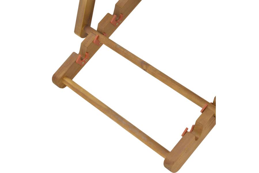 Σεζλόνγκ Xurian pakoworld ξύλο ακακίας φυσικό-πανί pvc μαύρο