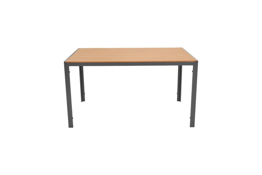 Τραπέζι Nares pakoworld αλουμίνιο ανθρακί-plywood φυσικό 140x80x72.5εκ