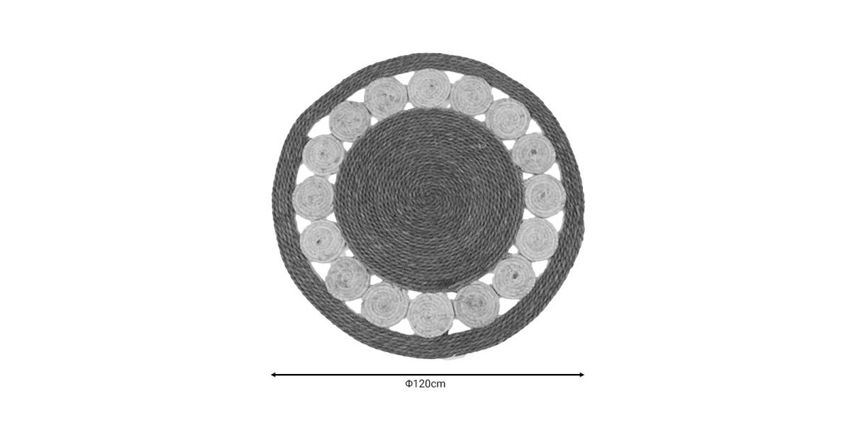 Χαλί Opronzo Inart φυσικό σχοινί Φ120x2εκ