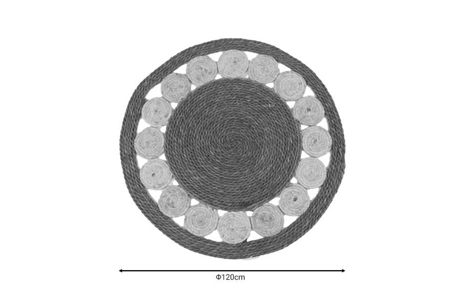 Χαλί Opronzo Inart φυσικό σχοινί Φ120x2εκ