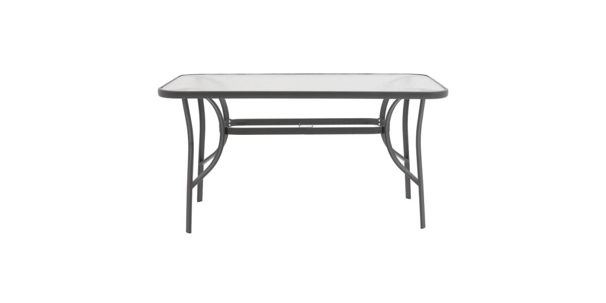 Tραπεζαρία Calan-Ensure pakoworld σετ 7τεμ σκούρο ανθρακί μέταλλο και textilene ανθρακί 140x80x70εκ