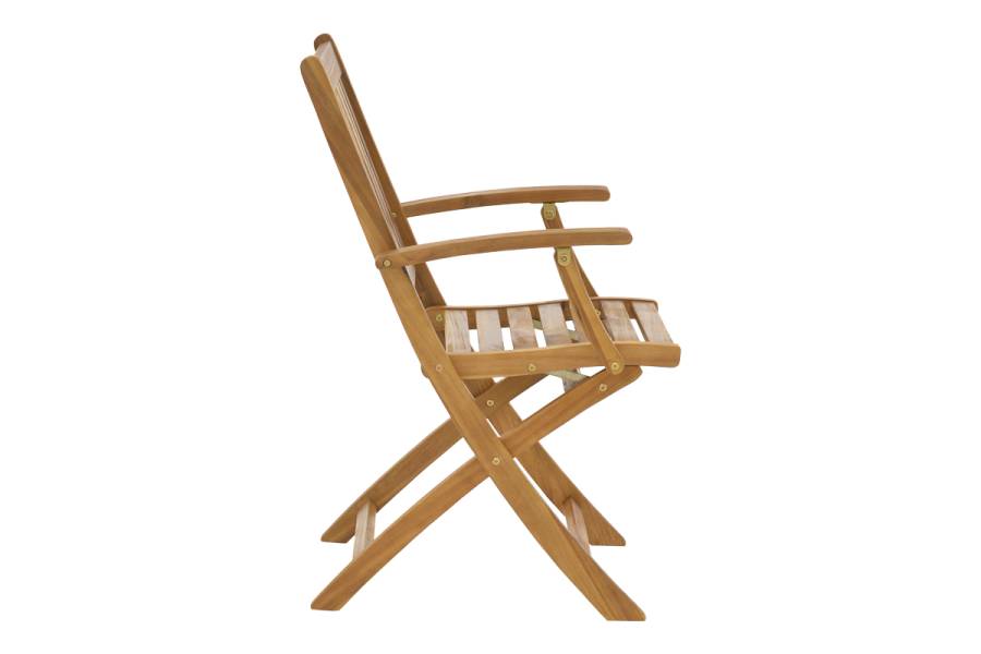 Τραπεζαρία Mobie-Carpuva pakoworld σετ 3τεμ πτυσσόμενο φυσικό μασίφ ξύλο ακακίας Φ70x74εκ