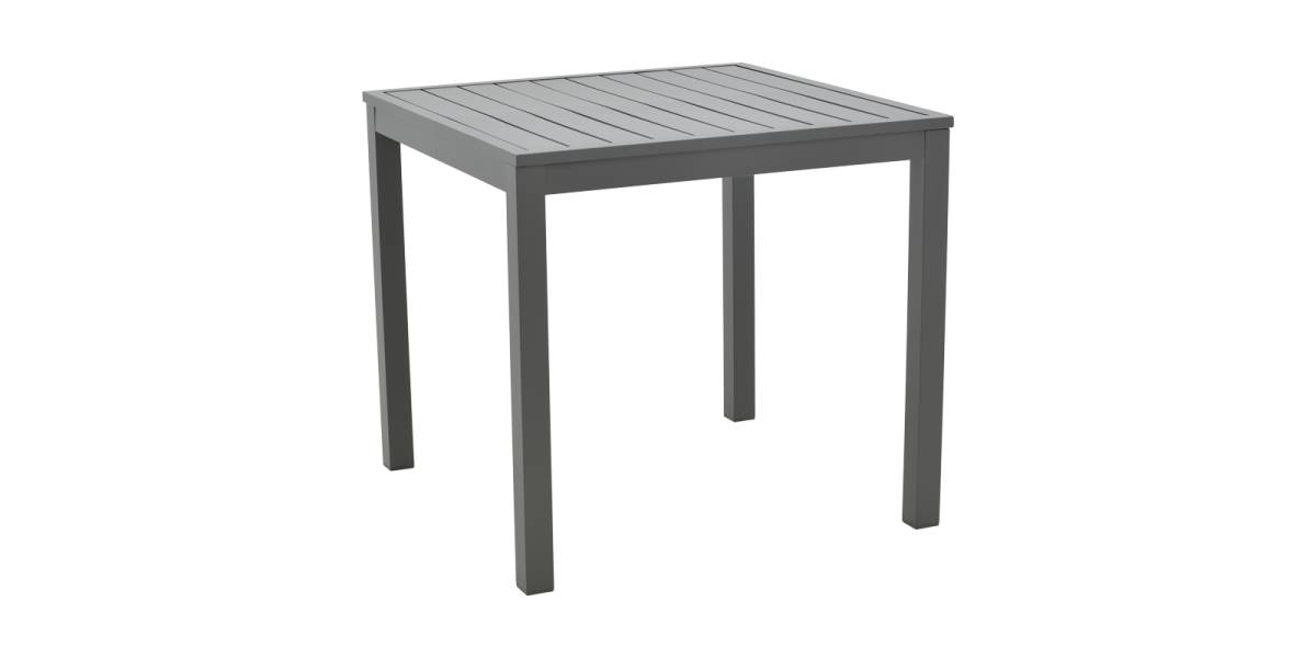 Τραπεζαρία Uplift-Kliton σετ 5τεμ pakoworld ανθρακί αλουμίνιο και plywood σε γκρι απόχρωση 80x80x74εκ