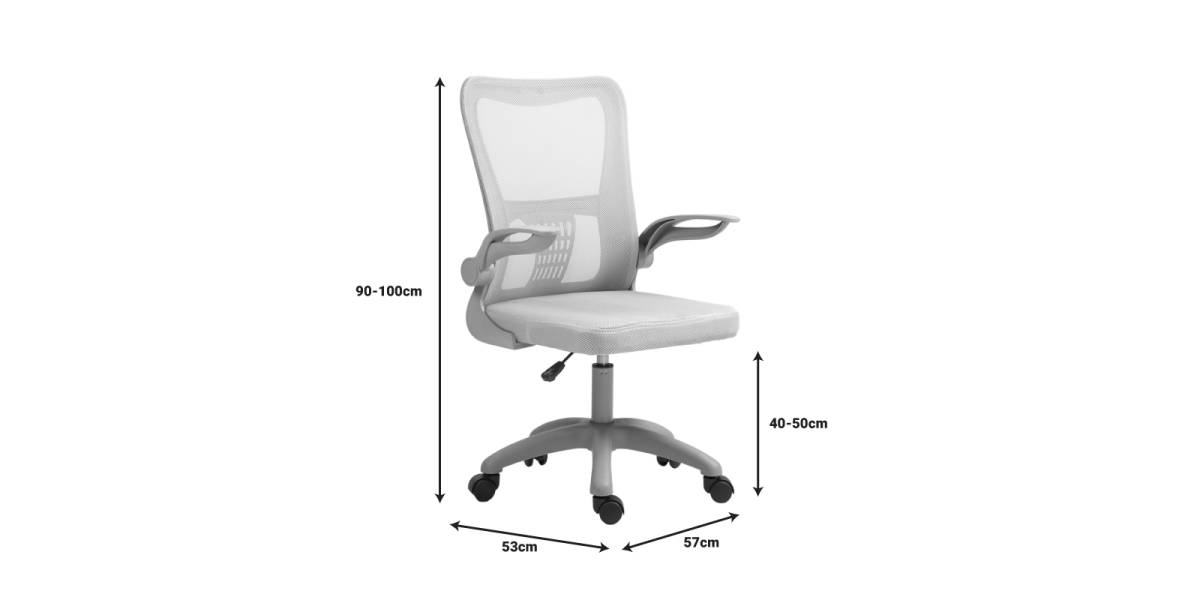 Καρέκλα γραφείου εργασίας Annalise pakoworld mesh γκρι 57x53x100εκ