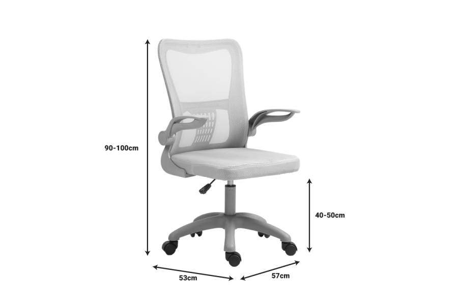 Καρέκλα γραφείου εργασίας Annalise pakoworld mesh γκρι 57x53x100εκ