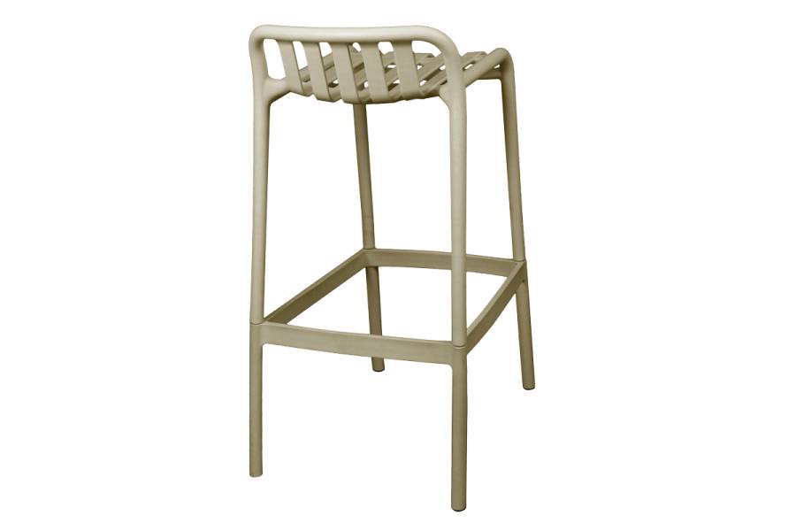 Σκαμπό μπαρ Zoi pakoworld pp σε απόχρωση cappucino 36x56x87εκ
