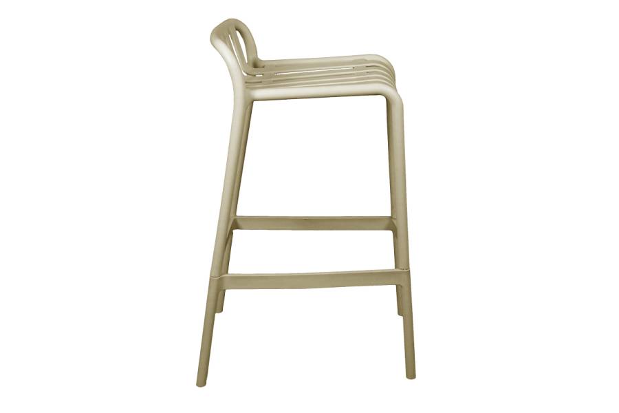 Σκαμπό μπαρ Zoi pakoworld pp σε απόχρωση cappucino 36x56x87εκ