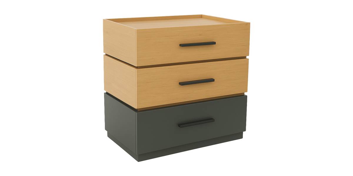 Κομοδίνο Sonlen pakoworld mdf σε sonoma-ανθρακί απόχρωση 60x40x66εκ