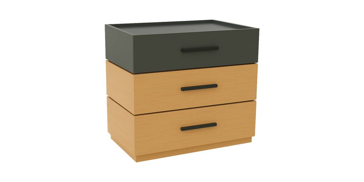 Κομοδίνο Sonlen pakoworld mdf σε sonoma-ανθρακί απόχρωση 60x40x66εκ