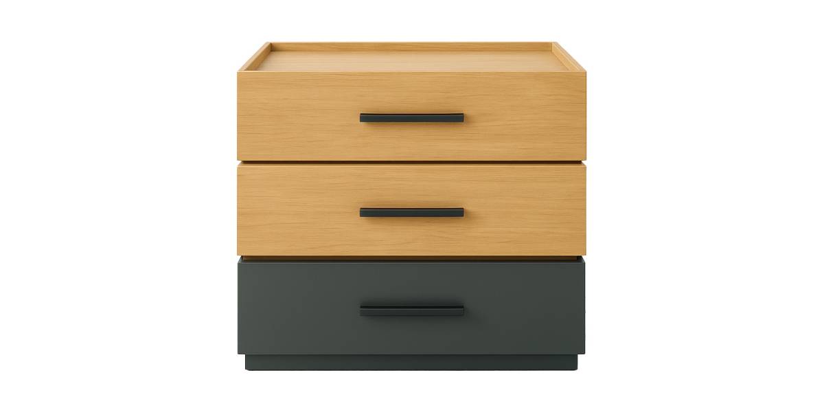 Κομοδίνο Sonlen pakoworld mdf σε sonoma-ανθρακί απόχρωση 60x40x66εκ