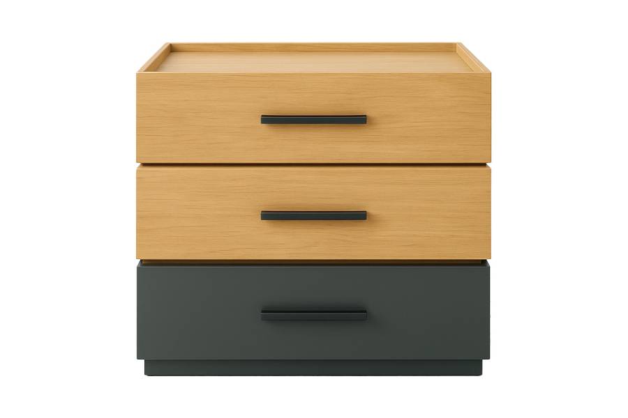 Κομοδίνο Sonlen pakoworld mdf σε sonoma-ανθρακί απόχρωση 60x40x66εκ