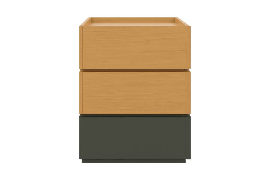 Κομοδίνο Sonlen pakoworld mdf σε sonoma-ανθρακί απόχρωση 60x40x66εκ