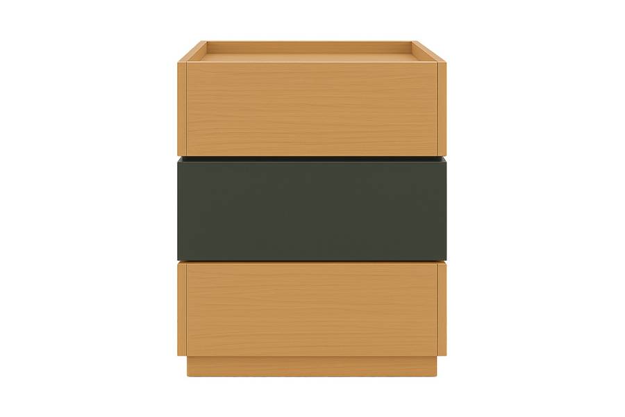 Κομοδίνο Sonlen pakoworld mdf σε sonoma-ανθρακί απόχρωση 60x40x66εκ