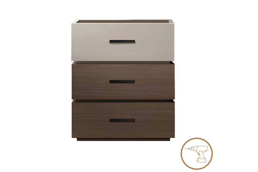 Κομοδίνο Sonlen pakoworld mdf σε καρυδί-μπεζ απόχρωση 60x40x66εκ