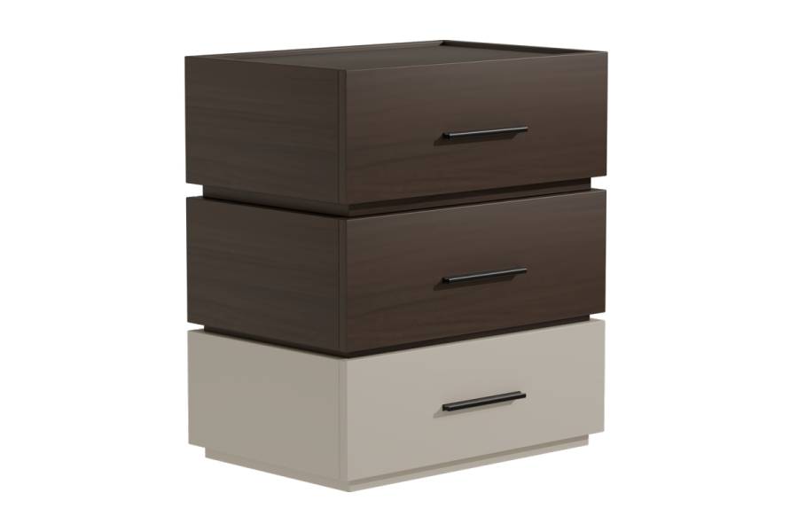 Κομοδίνο Sonlen pakoworld mdf σε καρυδί-μπεζ απόχρωση 60x40x66εκ