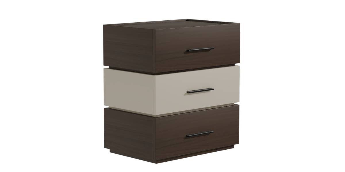 Κομοδίνο Sonlen pakoworld mdf σε καρυδί-μπεζ απόχρωση 60x40x66εκ