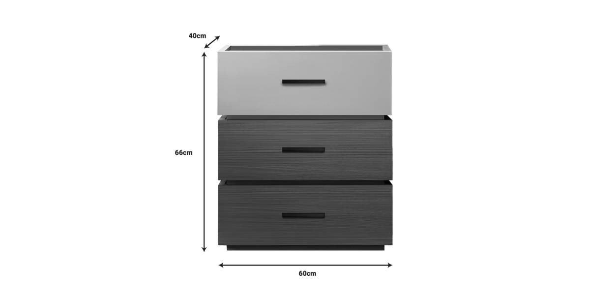 Κομοδίνο Sonlen pakoworld mdf σε καρυδί-μπεζ απόχρωση 60x40x66εκ