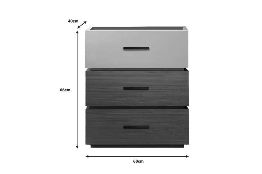 Κομοδίνο Sonlen pakoworld mdf σε καρυδί-μπεζ απόχρωση 60x40x66εκ