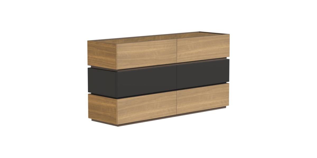 Συρταριέρα Sonlen pakoworld mdf σε ανθρακί-sonoma απόχρωση 120x40x72εκ