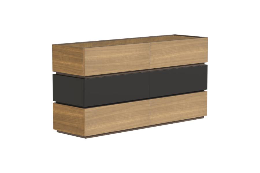 Συρταριέρα Sonlen pakoworld mdf σε ανθρακί-sonoma απόχρωση 120x40x72εκ