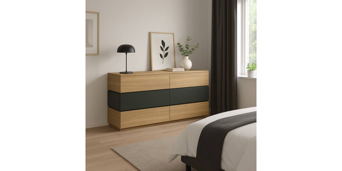Συρταριέρα Sonlen pakoworld mdf σε ανθρακί-sonoma απόχρωση 120x40x72εκ