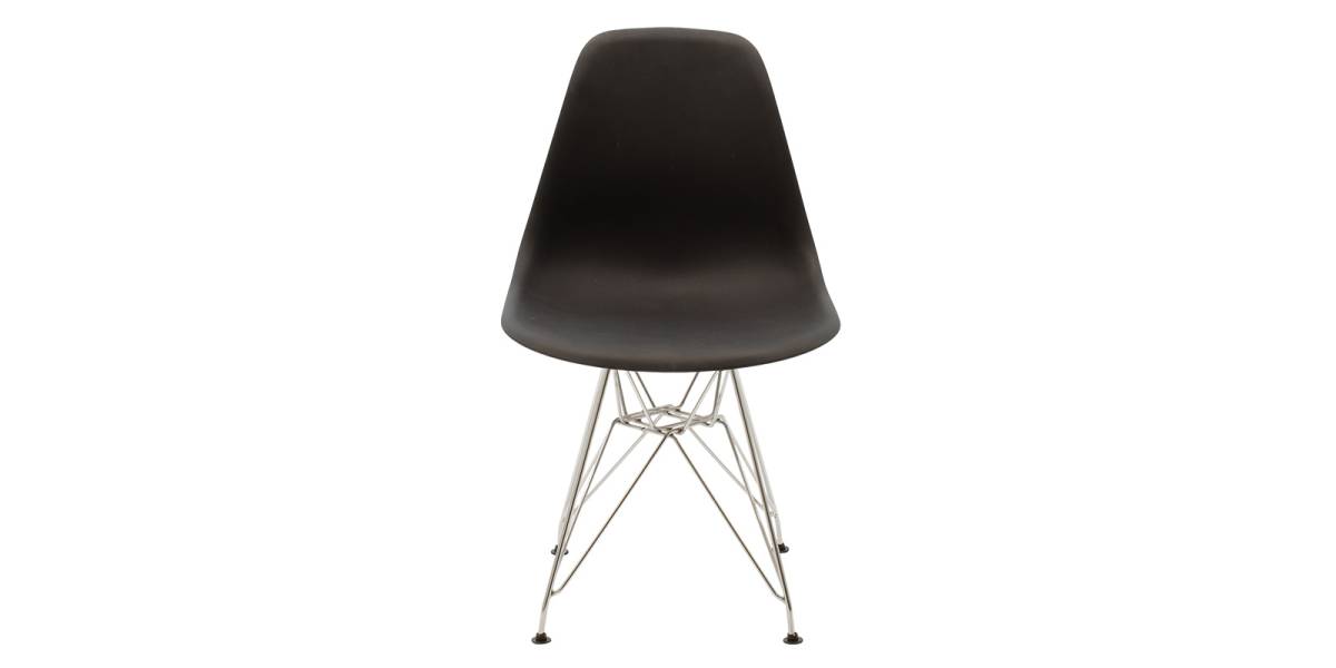 Καρέκλα Adelle pakoworld PP μαύρο-inox πόδι 46x55x81εκ