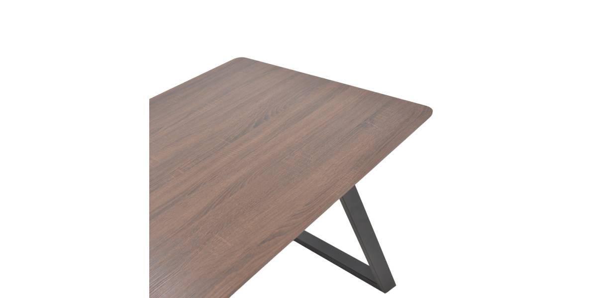 Τραπέζι Winor pakoworld καρυδί mdf-πόδι μαύρο μεταλλικό 160x90x75εκ