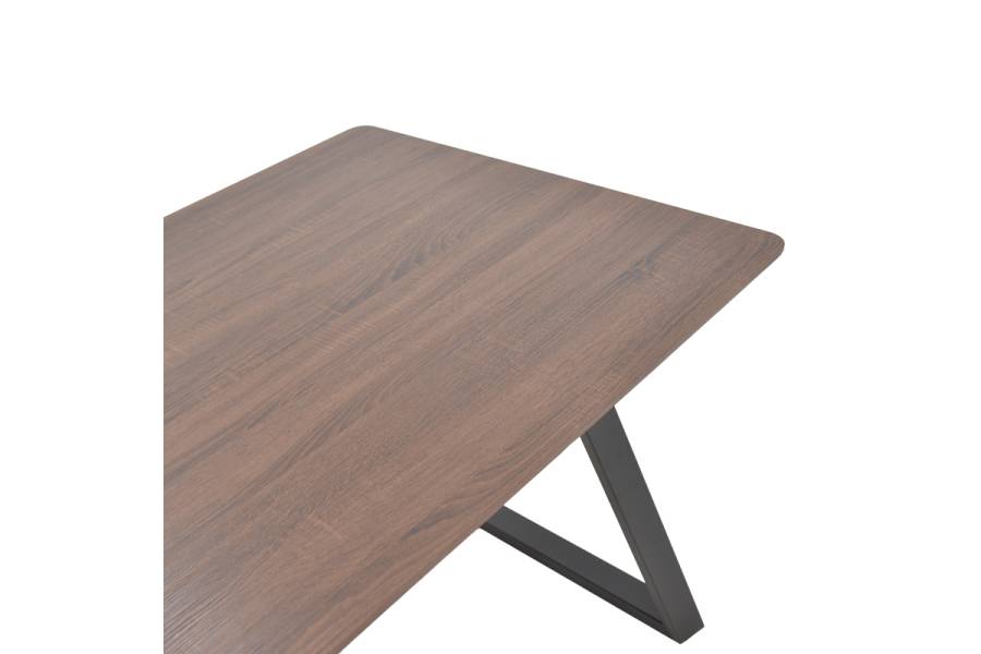 Τραπέζι Winor pakoworld καρυδί mdf-πόδι μαύρο μεταλλικό 160x90x75εκ