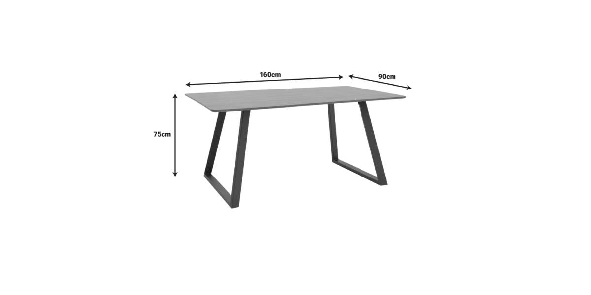 Τραπέζι Winor pakoworld καρυδί mdf-πόδι μαύρο μεταλλικό 160x90x75εκ