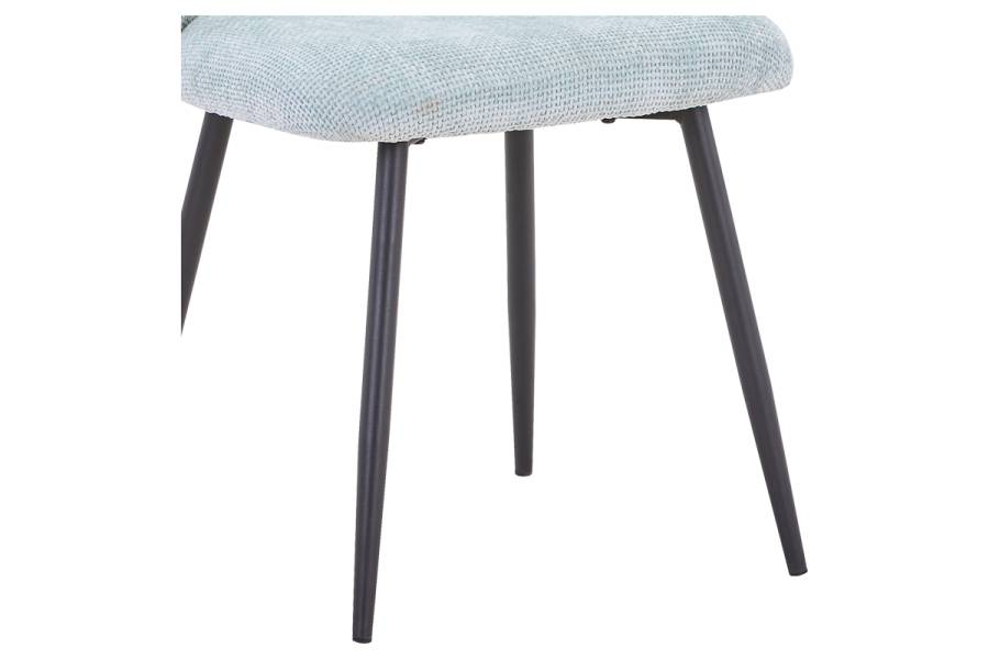 Καρέκλα Karg pakoworld σιέλ ύφασμα-πόδι μαύρο μέταλλο 57x62x80εκ