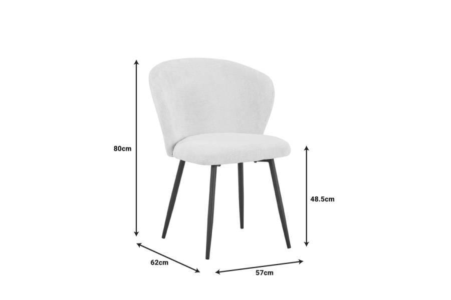 Καρέκλα Karg pakoworld σιέλ ύφασμα-πόδι μαύρο μέταλλο 57x62x80εκ