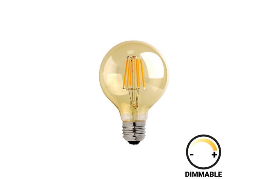 Λαμπτήρας LED G125 Bulb pakoworld dimmable 8W E27 amber