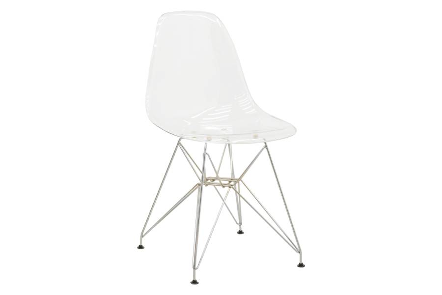 Καρέκλα Adelle pakoworld PP διάφανο-inox πόδι 46x55x81εκ