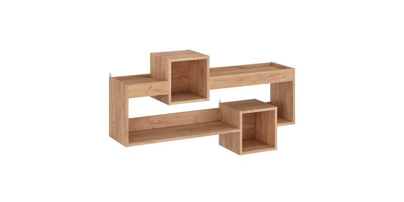 Ραφιέρα τοίχου Shellie pakoworld μελαμίνης σε oak απόχρωση 120x28x65εκ