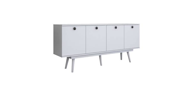 Μπουφές Salonde pakoworld λευκό μελαμίνης-λευκό pp πόδι 180x40x82.6εκ