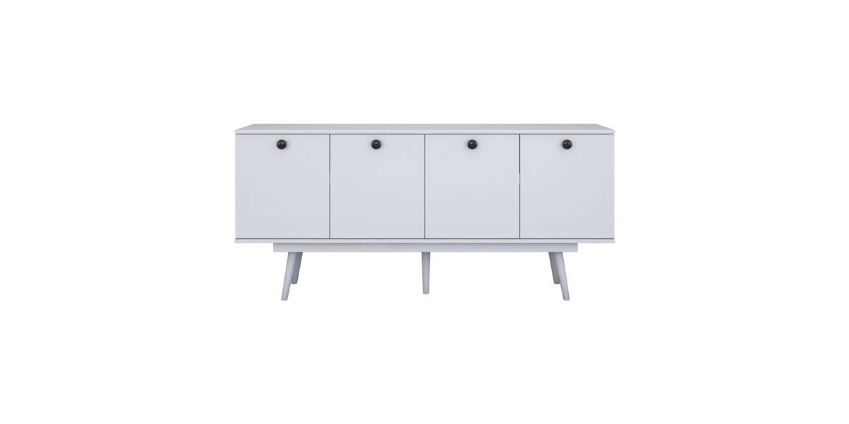 Μπουφές Salonde pakoworld λευκό μελαμίνης-λευκό pp πόδι 180x40x82.6εκ