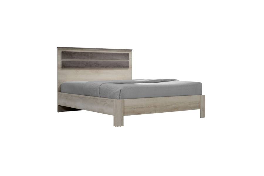 Κρεβάτι διπλό OLYMPUS pakoworld σε χρώμα castilo oak 140x200εκ
