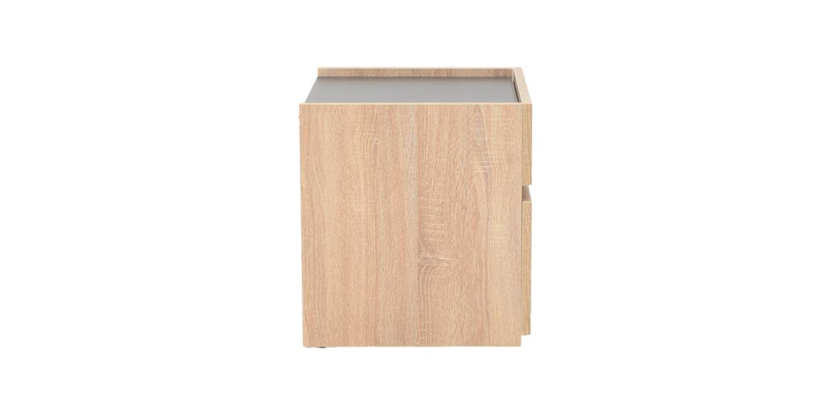 Κομοδίνο Comcie pakoworld σε φυσικό με γκρι απόχρωση 50x42x45.5εκ