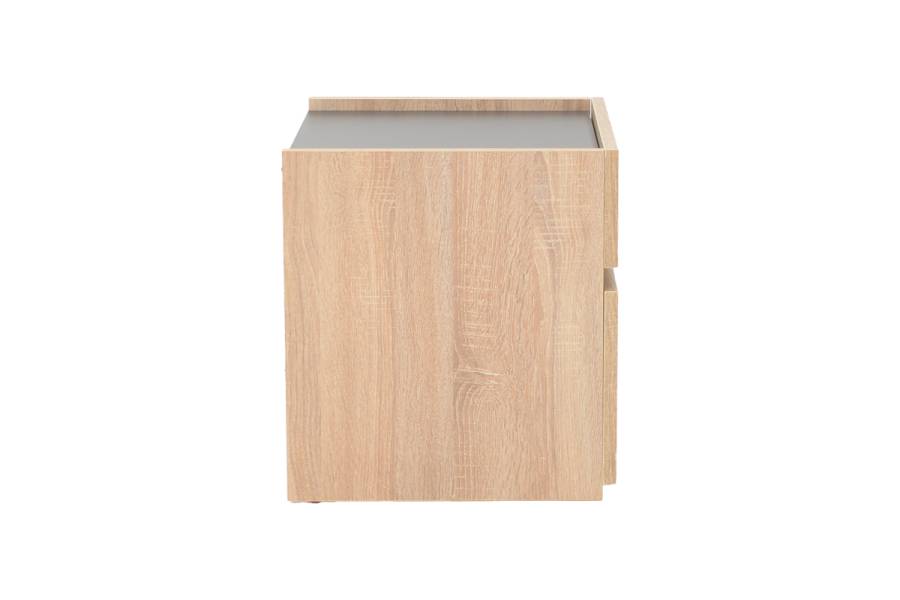 Κομοδίνο Comcie pakoworld σε φυσικό με γκρι απόχρωση 50x42x45.5εκ