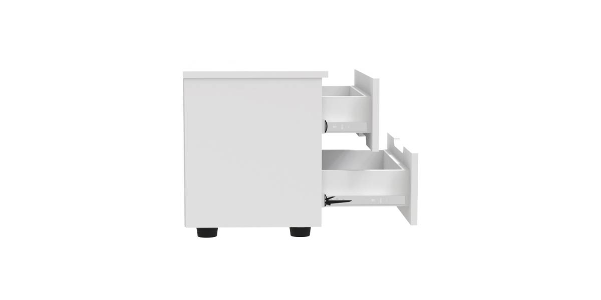 Κομοδίνο Afina pakoworld mdf σε λευκή glossy απόχρωση 50x35x41εκ